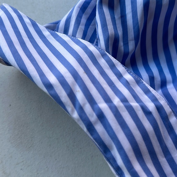 VERONICA BEARD | Striped Assymetrical Button Down Top - Picture 12 of 12